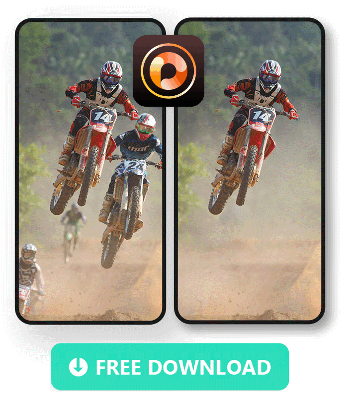 PhotoDirector App Remove photobombers at a biker game with PhotoDirector